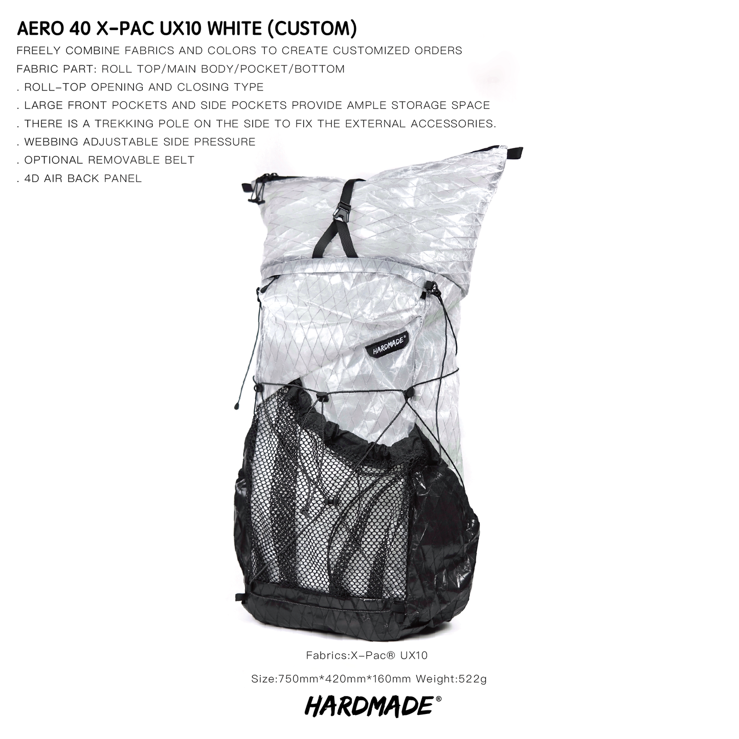 AERO 40L Ultralight Backpack X-PAC UX10 (302g)